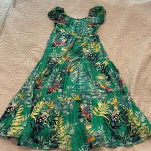 Maeve Green Tropical Print Maxi Dress